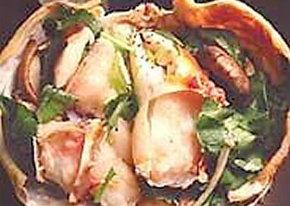 タラバとキノコあっさり甲羅鍋